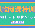 爆款网课特训营，一套课程打天下，网课变现的10个实操法，月收入3万到10万-一米创业记