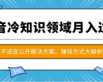 抖音冷知识领域月入过万项目，不适宜公开解决方案 ，抖音赚钱方式大解析！-一米创业记