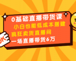 0基础直播带货课：小白也能低成本搭建疯狂卖货直播间：1场直播带货6万-一米创业记