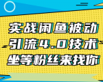 实战闲鱼被动引流4.0技术，坐等粉丝来找你，实操演示日加200+精准粉-一米创业记