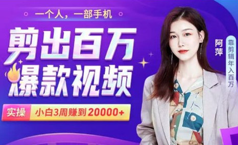 小白易上手的手机剪辑赚钱课，抓住短视频风口月赚2万+-一米创业记