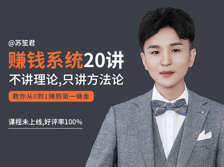 苏笙君的赚钱系统20课 教你从0到1赚到你的第一桶金（不讲理论，只讲方法论）-一米创业记