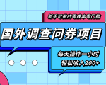 新手零成本零门槛可操作的国外调查问券项目，每天一小时轻松收入200+-一米创业记