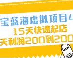 淘宝蓝海虚拟项目4.0，15天快速起店，单天利润200到2000元-一米创业记