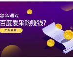大王·怎么通过百度爱采购赚钱，已经通过百度爱采购完成200多万的销量-一米创业记