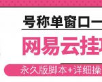 网易云挂机项目云梯挂机计划，永久版脚本+详细操作视频-一米创业记