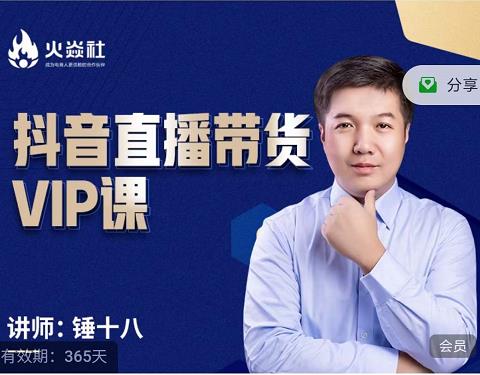 锤十八-抖音直播带货VIP课，专注直播带货有效盈利模式-一米创业记