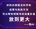 张sir账号流量增长课，告别海王流量，让你的流量更精准-一米创业记