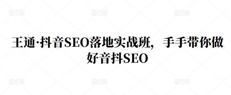 王通·抖音SEO落地实战班，手‬手带你做好音抖‬‬SEO-一米创业记