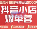 推易电商·2022年抖音小店爆单营，不直播、不拍短视频、日出1000单，暴力玩法-一米创业记