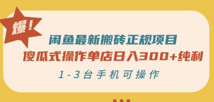 闲鱼最新搬砖正规项目：傻瓜式操作单店日入300+纯利，1-3台手机可操作-一米创业记
