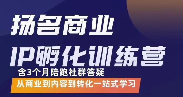 杨名商业IP孵化训练营，从商业到内容到转化一站式学 价值5980元-一米创业记