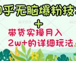 商梦网校-《知乎无脑爆粉技术》+图文带货月入2W+的玩法送素材-一米创业记