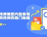 带货短视频爆款内容策划，关于电商视频的独门秘籍（价值499元）-一米创业记