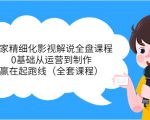 独家精细化影视解说全盘课程，0基础从运营到制作，赢在起跑线（全套课程）-一米创业记