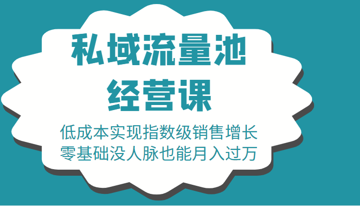 16堂私域流量池经营课：低成本实现指数级销售增长，零基础没人脉也能月入过万-一米创业记