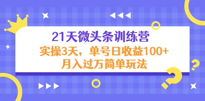 21天微头条训练营，实操3天，单号日收益100+月入过万简单玩法-一米创业记