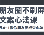 朋友圈不刷屏文案心法课 人人都要懂的商业逻辑 从0~1教你朋友圈成交心法-一米创业记