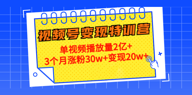 21天视频号变现特训营：单视频播放量2亿+3个月涨粉30w+变现20w+（第14期）-一米创业记
