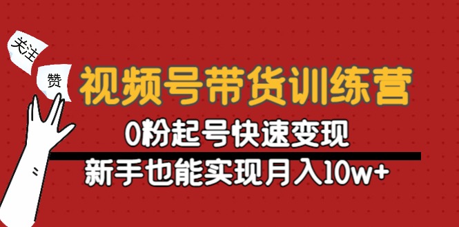 视频号带货训练营：0粉起号快速变现，新手也能实现月入10w+-一米创业记
