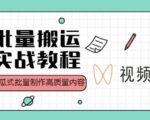 视频号批量搬运实战操作运营赚钱教程，傻瓜式批量制作高质量内容【附视频教程+PPT】-一米创业记