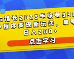 D1G馆长2023年收费990的抖音小程序变现新玩法，单号轻松日入200+-一米创业记