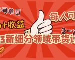 2023新细分领域带货计划：单号单日1000+收益不难，每人可操作3-5个账号-一米创业记