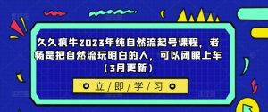 久久疯牛2023年纯自然流起号课程，老杨是把自然流玩明白的人，可以闭眼上车（3月更新）-一米创业记