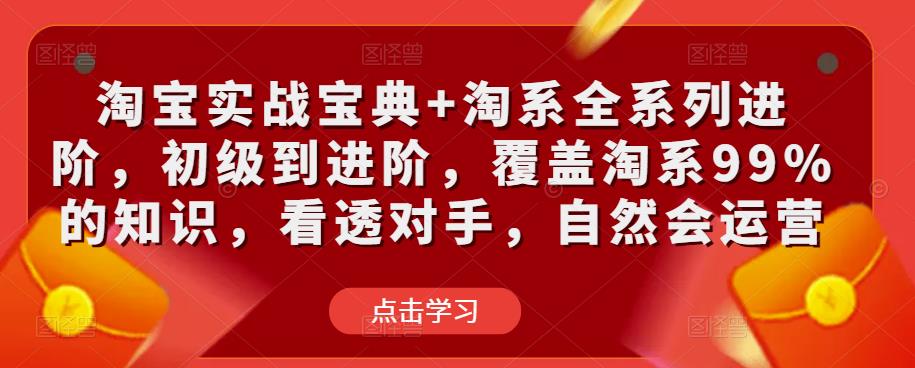 淘宝实战宝典+淘系全系列进阶，初级到进阶，覆盖淘系99%的知识，看透对手，自然会运营-一米创业记