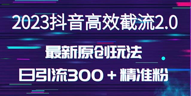 日引300＋创业粉，独家抖音高效截流2.0玩法（价值1280）-一米创业记