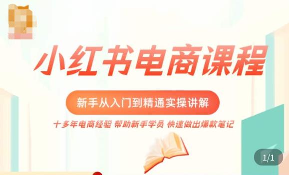 小红书电商新手入门到精通实操课，从入门到精通做爆款笔记，开店运营-一米创业记