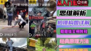 东方糖糖妹抖音短视频全套实战课思维+拍摄+剪辑+运营，从入门到精通-一米创业记