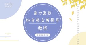 抖音快手暴力涨粉美女混剪视频教程，百分百过原创图片教程！附带违规申诉方法-一米创业记