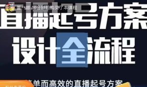 2023正价控流起号课，直播起号方案设计全流程，简单而高效的直播起号方案-一米创业记