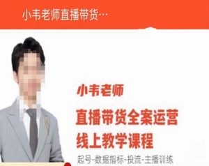 小韦老师直播带货运营线上教学，起号-数据指标-投流-主播训练-一米创业记