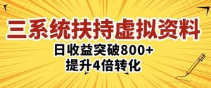三大系统扶持的虚拟资料项目，单日突破800+收益提升4倍转化-一米创业记