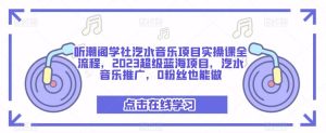 听潮阁学社汽水音乐项目实操课全流程，2023超级蓝海项目，汽水音乐推广，0粉丝也能做-一米创业记