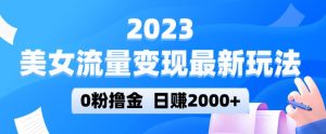 2023美女流量变现最新玩法，0粉撸金，日赚2000+，实测日引流300+-一米创业记