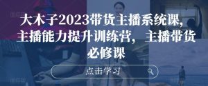 大木子2023带货主播系统课，主播能力提升训练营，主播带货必修课-一米创业记
