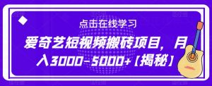爱奇艺短视频搬砖项目，月入3000-5000+【揭秘】-一米创业记