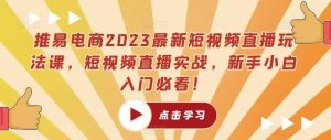 推易电商2023最新短视频直播玩法课，短视频直播实战，新手小白入门必看！-一米创业记