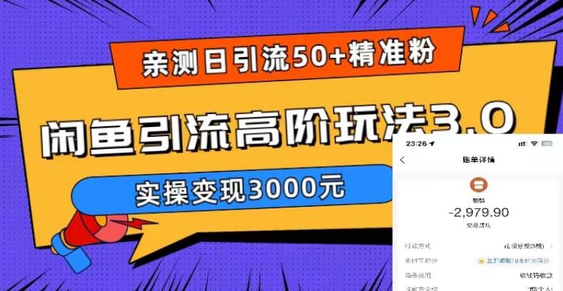 亲测日引50+精准粉，闲鱼引流高阶玩法3.0，实操变现3000元【揭秘】-一米创业记