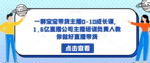 一群宝宝带货主播0-10成长课，1.6亿直播公司主播培训负责人教你做好直播带货-一米创业记