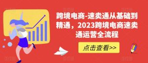 跨境电商-速卖通从基础到精通，2023跨境电商速卖通运营全流程-一米创业记