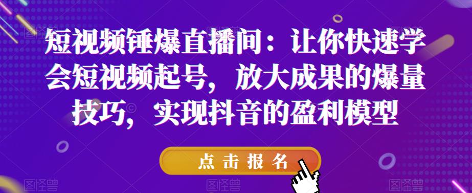 短视频锤爆直播间：让你快速学会短视频起号，放大成果的爆量技巧，实现抖音的盈利模型-一米创业记