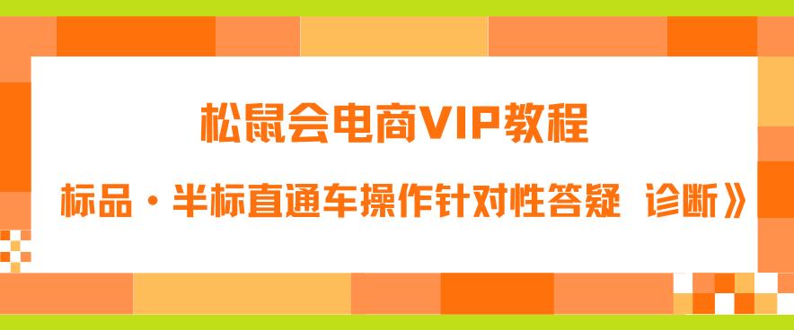 松鼠会电商VIP教程：松鼠《付费推广标品·半标直通车操作针对性答疑&诊断》-一米创业记
