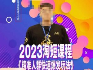 文涛·2023淘短精准人群快速爆发玩法，​快速高效自创视频及全店运营思维-一米创业记