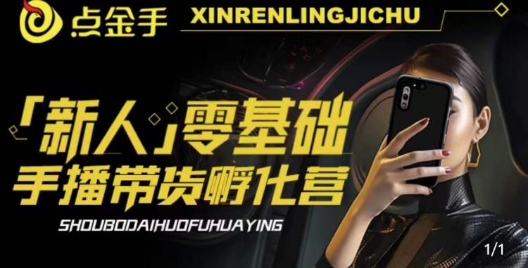 2023点金手·新人零基础手播带货孵化营：账号运营篇+主播话术篇+数据流量篇等-一米创业记