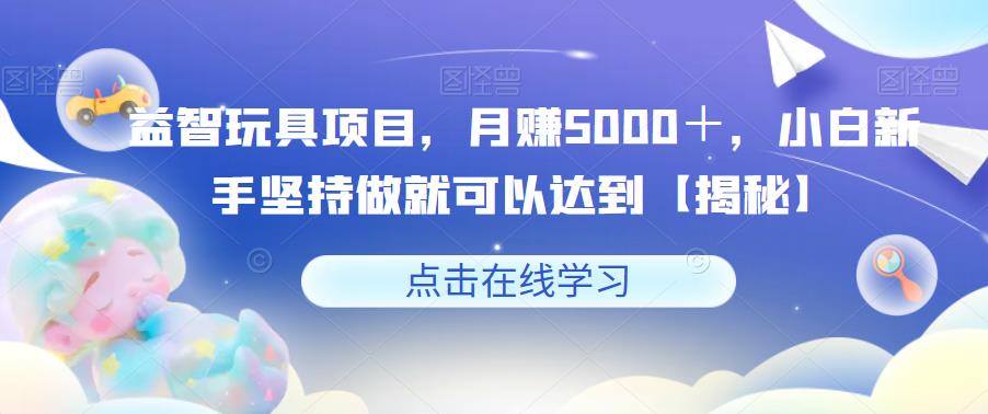 益智玩具项目，月赚5000＋，小白新手坚持做就可以达到【揭秘】-一米创业记