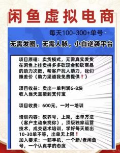 外边收费600多的闲鱼新玩法虚似电商之拼多多助力项目，单号100-300元-一米创业记